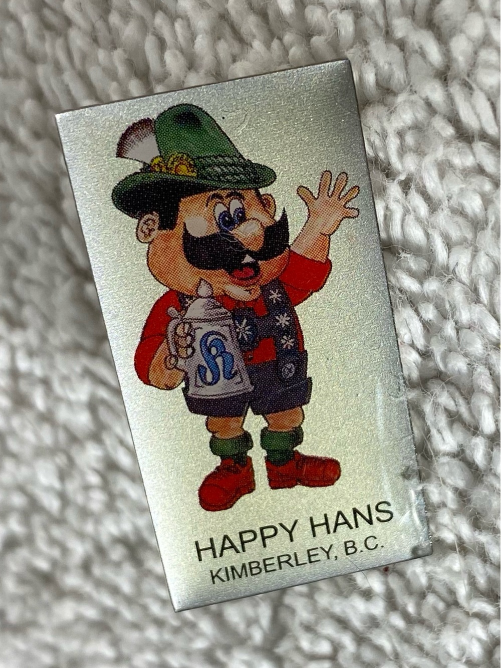 5/$35 Vintage Happy Hans Kimberley BC Bavarian Tourism Mascot Souvenir Lapel Pin